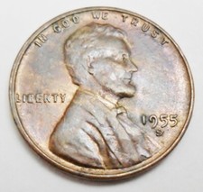 1955 S Lincoln Wheat Cent / Penny *AU - ABOUT UNCIRCULATED* *FREE SHIPPING*