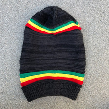 Unisex Rasta Dreadlocks Beanie Beret Knit Black Long Elastic Cap Hat