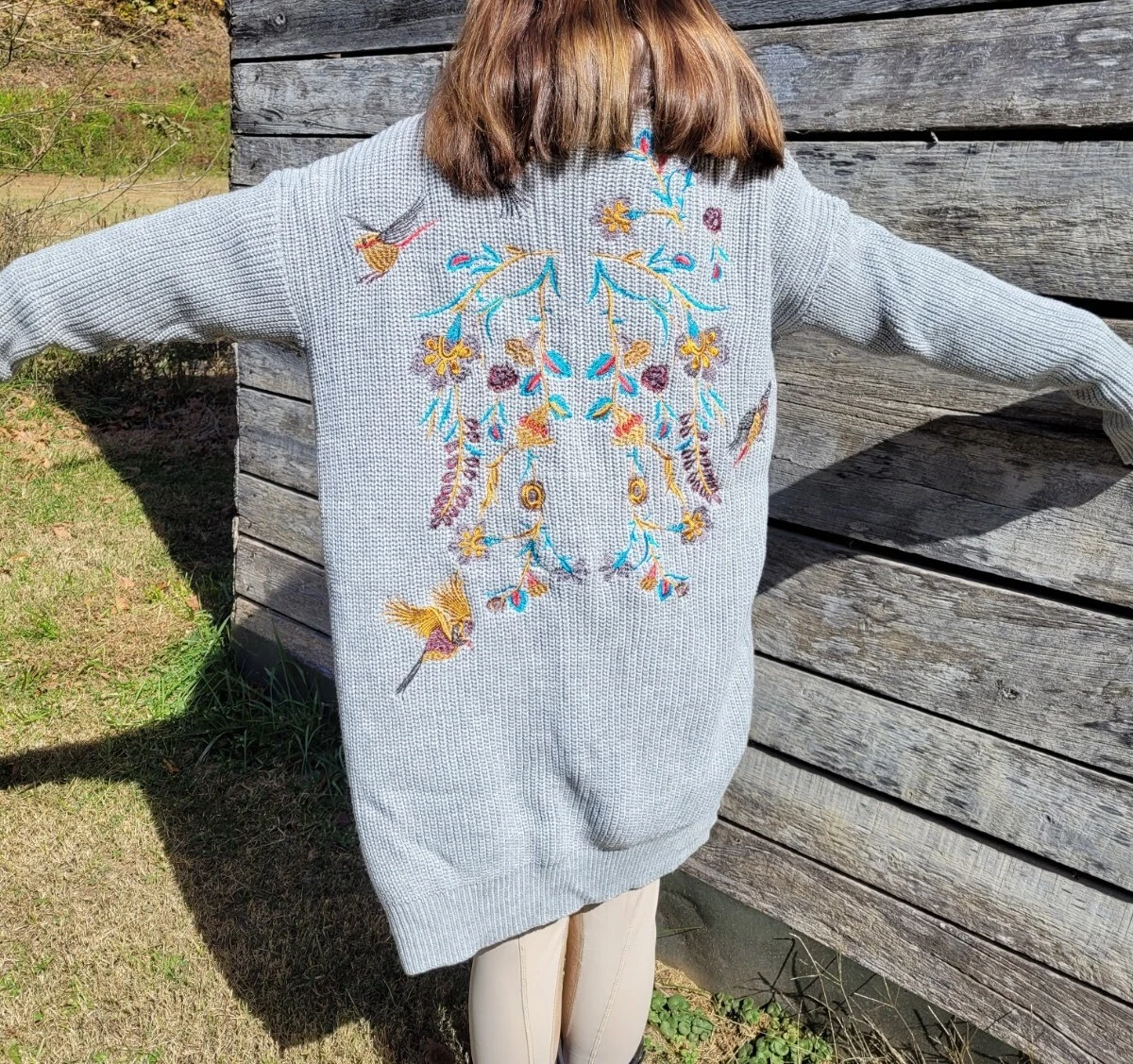 Umgee Embroidered Womens Cardigan Sweater Large eBay