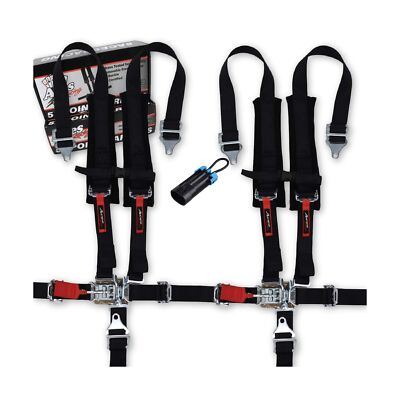 5 Point Harness (Pair) for Polaris RZR with Bypass Plug (Black, 5 Point ...