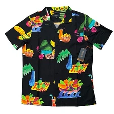 Roark Revival Shirt Mens Size M Gonzo Tahiti Treat Hawaiian Floral Black NWT