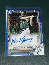 2021 Bowman Chrome MOJO REFRACTOR Michael Guldberg BLUE /150 AUTOGRAPH