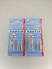 2x Maglite 5 Cell C/D Krypton Spare Bulbs Twin packs lot NEW genuine parts