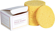 50 Ct Compressed Facial Cleansing Sponges, Natural Cellulose
