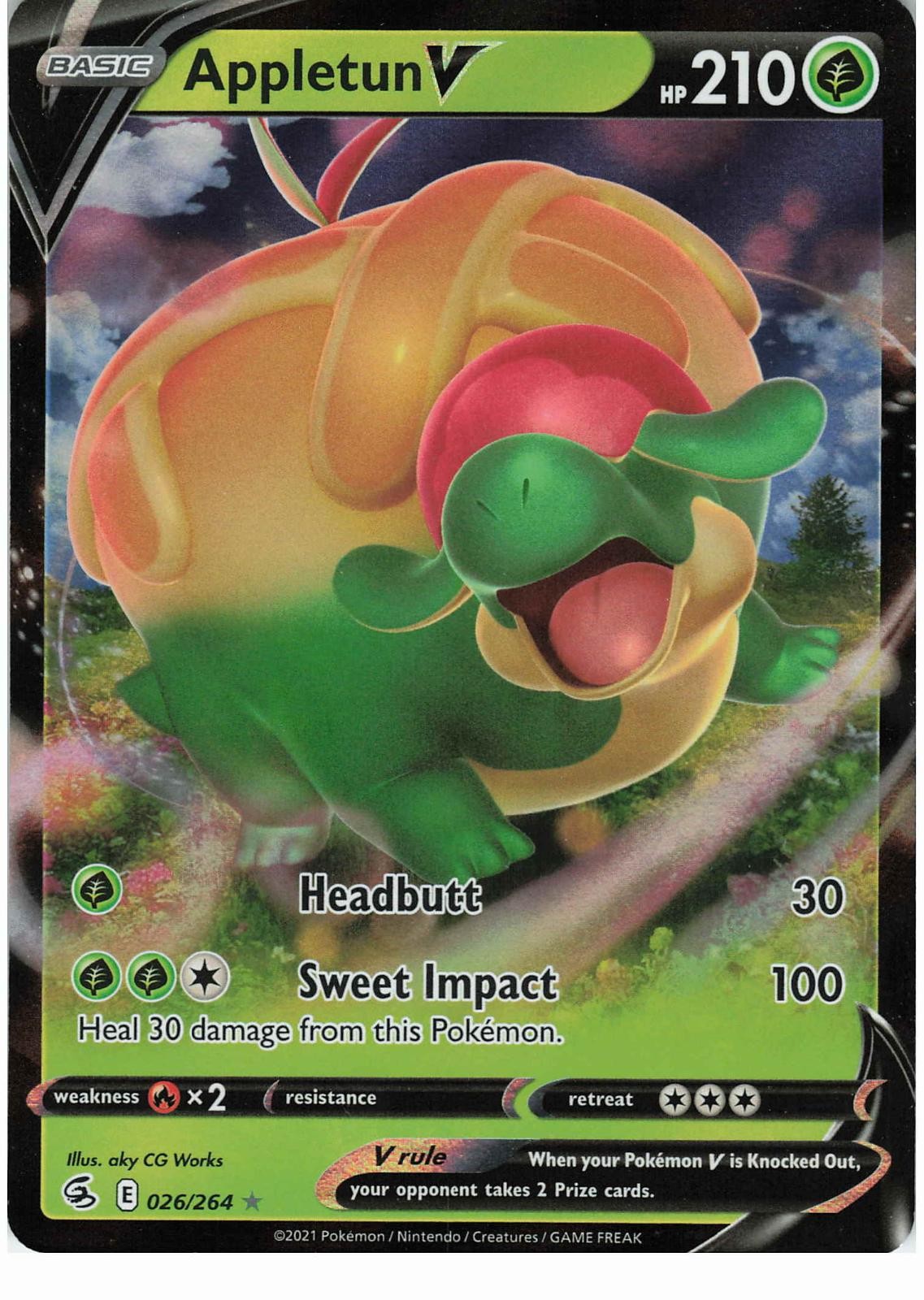 Appletun V 026/264 Holo V Rare Fusion Strike Pokemon NM