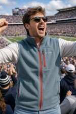 Columbia Men's Full Zip Fleece Vest Stand-Up Collar Blue Size L