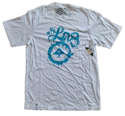 LRG Lifted Research Group New Shirt Mens Small White Drip Logo Casual Streetwear