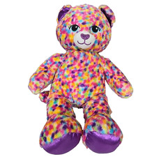 Build A Bear Workshop Plush Leopard Rainbow Confetti Cheetah Stuffed 2017 16"