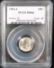 1951-S 10C Roosevelt Dime Silver PCGS MS66 Series 32 Coin 18 #5214