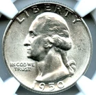 1950 Washington Quarter, NGC MS 64
