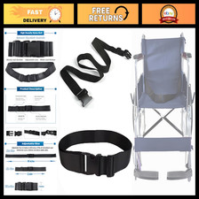 Adjustable Wheelchair Safety Strap Seat Belt 31-86" - Anti-Slip, Extra Wide 2" F
