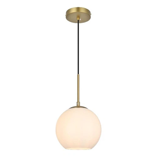 Living District Baxter 8" Pendant Frosted White Shade In Satin Gold - Picture 1 of 10