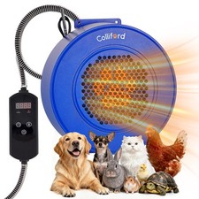 500W Pet House Heater with Thermostat Timer, Adjustable 40-115 F
