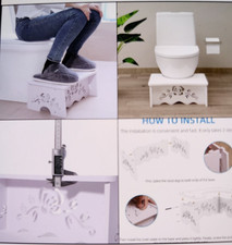 Ellenge Squatting Toilet Stool - Wood - White with Beautiful