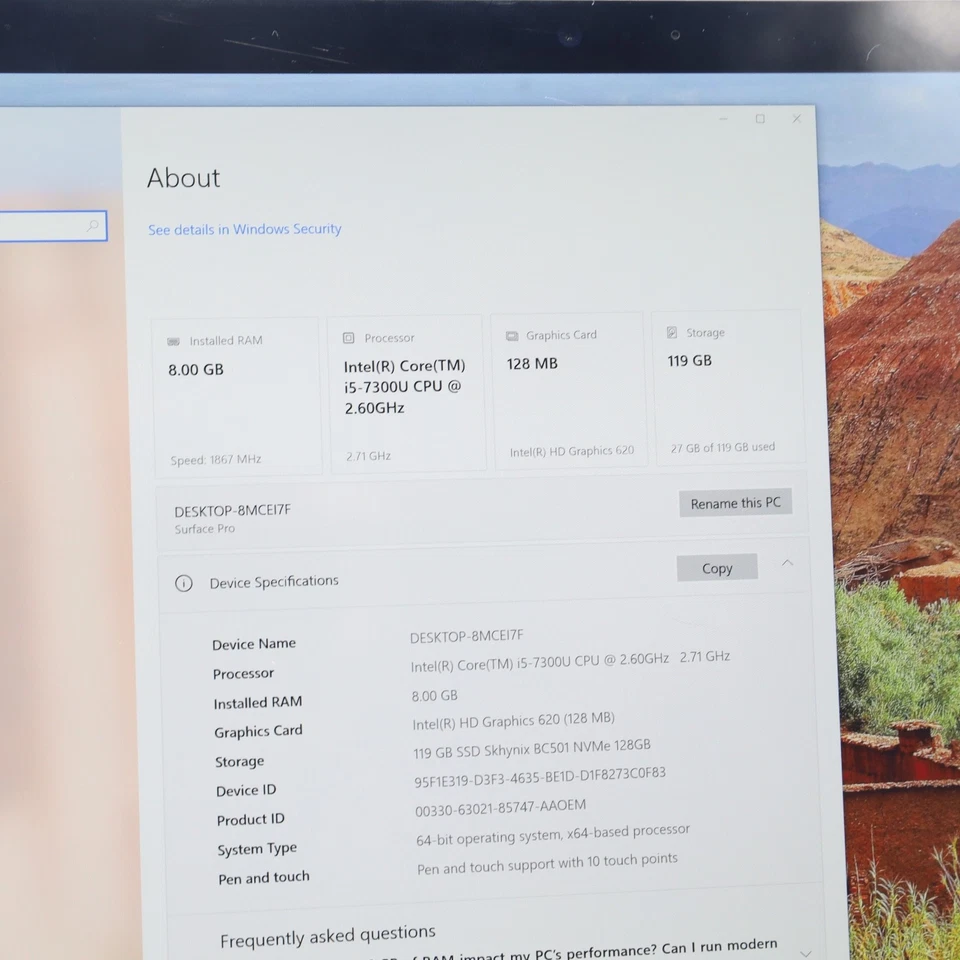 Microsoft Surface Pro 5 - 12.3" | i5 | 8GB RAM | 128GB SSD Keyboard & Pen Stylus - Image 3 of 4
