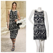 Authentic Chanel Cruise 2018 Greek Odyssey Knit Runway Dress FR 36