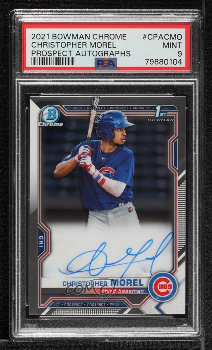 2021 Bowman Chrome Prospect Christopher Morel #CPA-CMO PSA 9 MINT Auto 0q4s