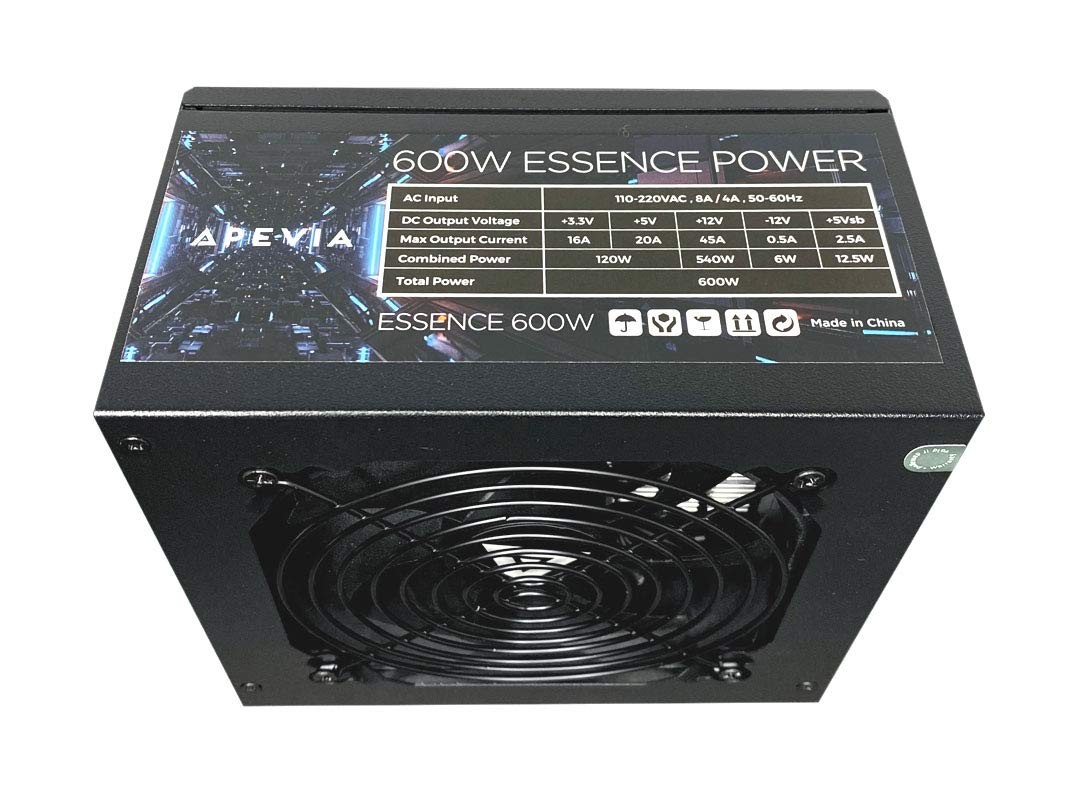 ATX-ES600W Essence 600W ATX Semi-Modular Gaming Power Supply with Auto-Therma...