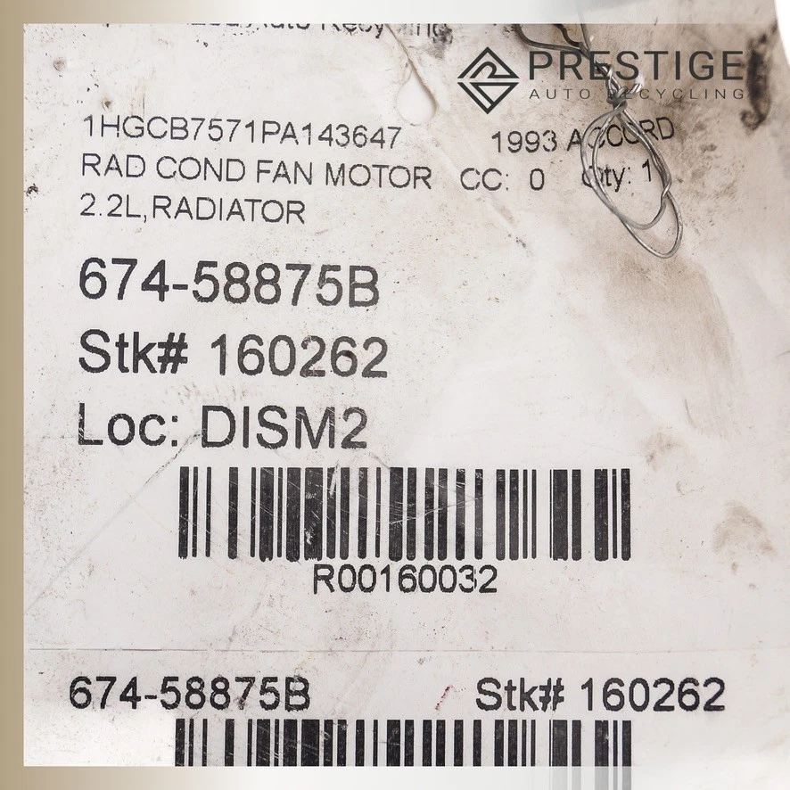 Motor ventilador radiador Honda Accord Prelude 1990-1996 con cubierta 19015-PT0-003 Foto 3 de 3