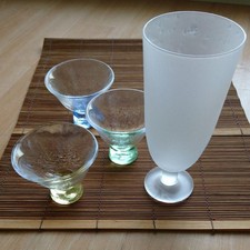 Blood Donation Commemoration Glass Set of 3, Nippon Design, Used