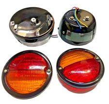 FIT FOR MASSEY WILLYS JEEP REAR BRAKE TAIL LIGHT PAIR RED AMBER #S13