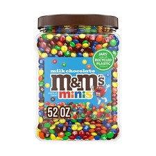 M&M'S Minis Milk Chocolate Christmas Candy Bulk Jar, Holiday Treats, 52 oz