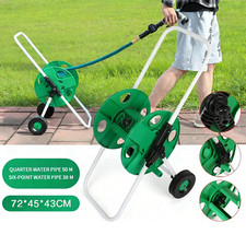 Garden Hose Reel Trolley 60M Portable Water Pipe Free Standing Hose Cart
