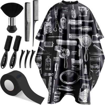 Capa Corte de Cabello Profesional Impermeable con Brocha Cuello Barberia