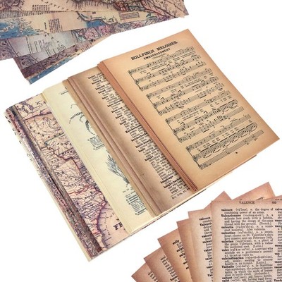 120Pcs Junk Journal Pages Vintage Handmade Scrapbook Sheets, Including Magazine,