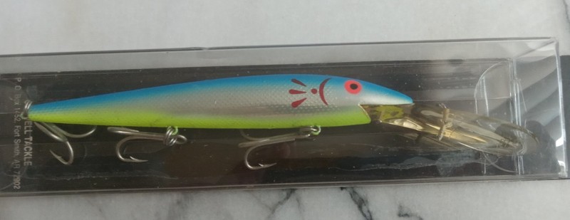 VINTAGE COTTON CORDELL DEEP RED FIN CD917 BLU/CRO/CHA RARE NIB STRIPER *READ*