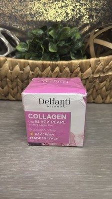Delfanti Milano Collagen Day Cream Black Pearl Red Algae Gel 1.7 oz.