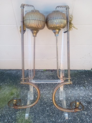 Vintage Sun Vapor Gravity Öllampen Canton Oh. Auf Strom umgerüstet 2 Stück - Bild 1 von 24