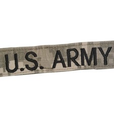 ACU Digital Camo Name Tape "US Army" Black Text Hook Back 5" 1"