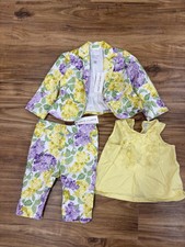 NWT Jack And Janie Floral Suit And Yellow Camisole 12 To 18 Month