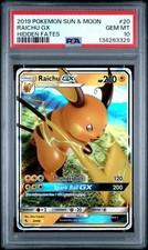 Pokemon PSA 10 GEM MINT Raichu GX 2019 Sun & Moon Hidden Fates Ultra Rare 20/68