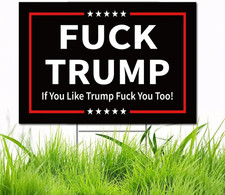 Double-Sided Anti-Trump Yard Sign - Resist Hate  Racism - Weatherproof 18"x12