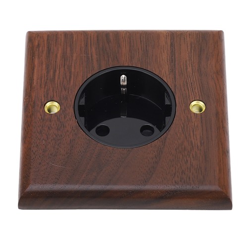 Wall Outlet Black Walnut Standard Retro Electric Wall Power Light Switch Socket - Picture 10 of 12