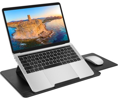 AboveTEK Adjustable Laptop Lap Desk, 3 Ergonomic 14.6'' x 10.2'' x 0.4'', Black