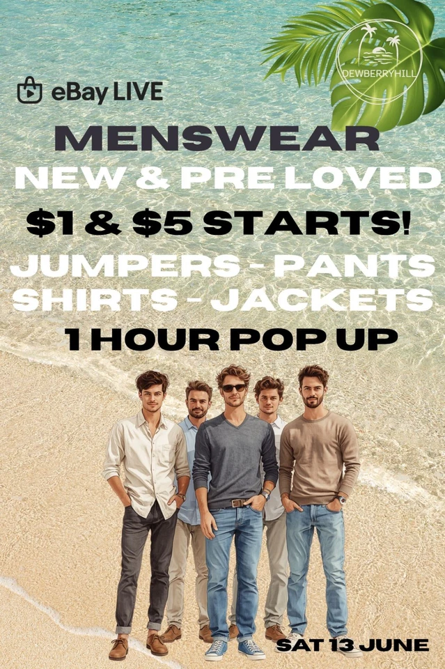 MENS - Pre loved & New $1 & $5 Starts - Shirts - Jumpers - Pants & More