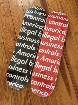 Supreme Illegal Business Skate Decks (Black + Red) (SS18) - Brand New - Sealed
