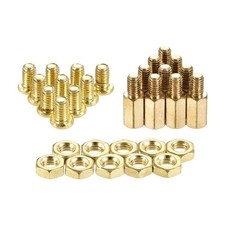10 Sets M4 Hex Brass Standoff Spacer 10mm 6mm Male Female  Screw Nut Kit