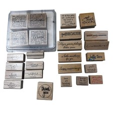 Wooden Rubber Stamps Words Sayings Warm Sayings Lot of 25 Card Making Scrapbook
