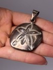 Vintage ATI Mexico 925 Sterling Silver Puffed Sand Dollar Pendant — photo 2