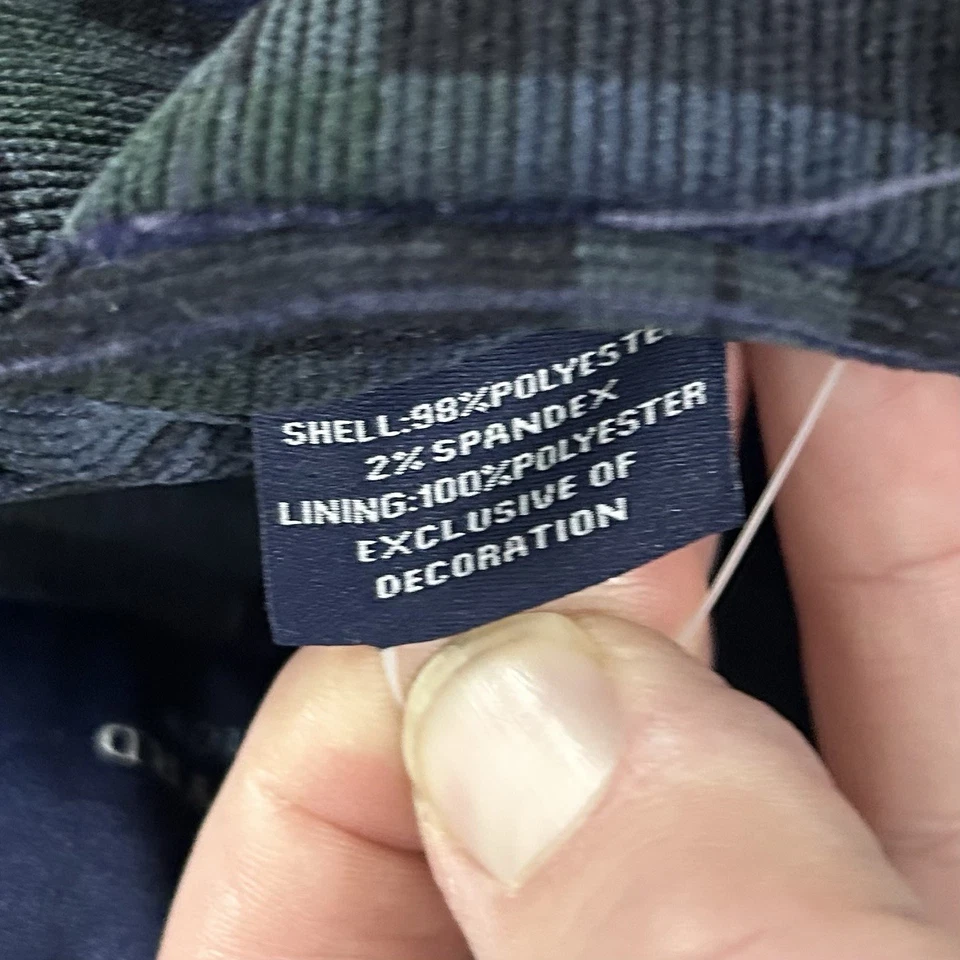 Tailorbyrd 44R Corduroy Sport Coat Blue Green Plaid Two Button Double Vented - Image 4 of 4