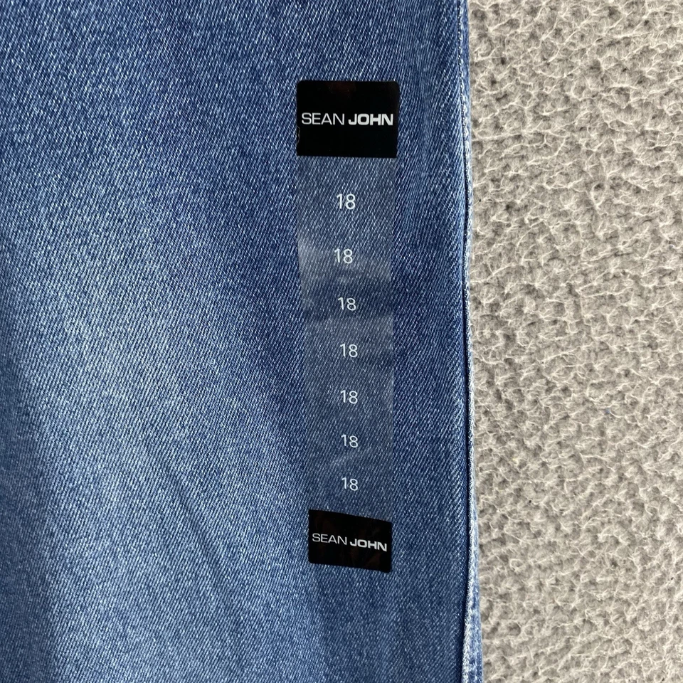 Pantalones de mezclilla sueltos vintage Sean John para niños jóvenes 18 (29x29) azul carpintero Y2K 00s Foto 4 de 4