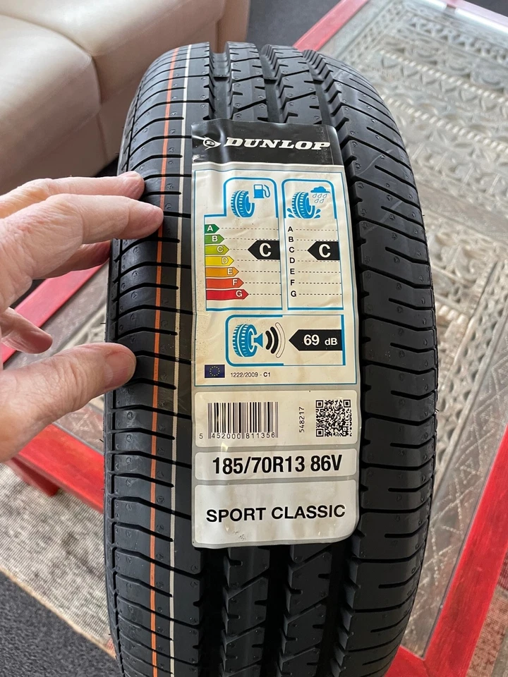 PNEU 185/70 R 13 86V SPORT CLASSIC TUBELESS DUNLOP, MADE IN FRANCE 2018 - Photo 1/1
