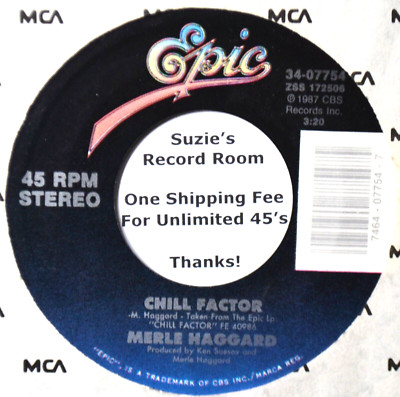 Merle Haggard Chill Factor / Thanking the Good Lord VG+ Country 45 7'' Vinyl