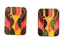 Women's Jewelry Art Deco Style Earrings Multicolor 1 inch Rectangle