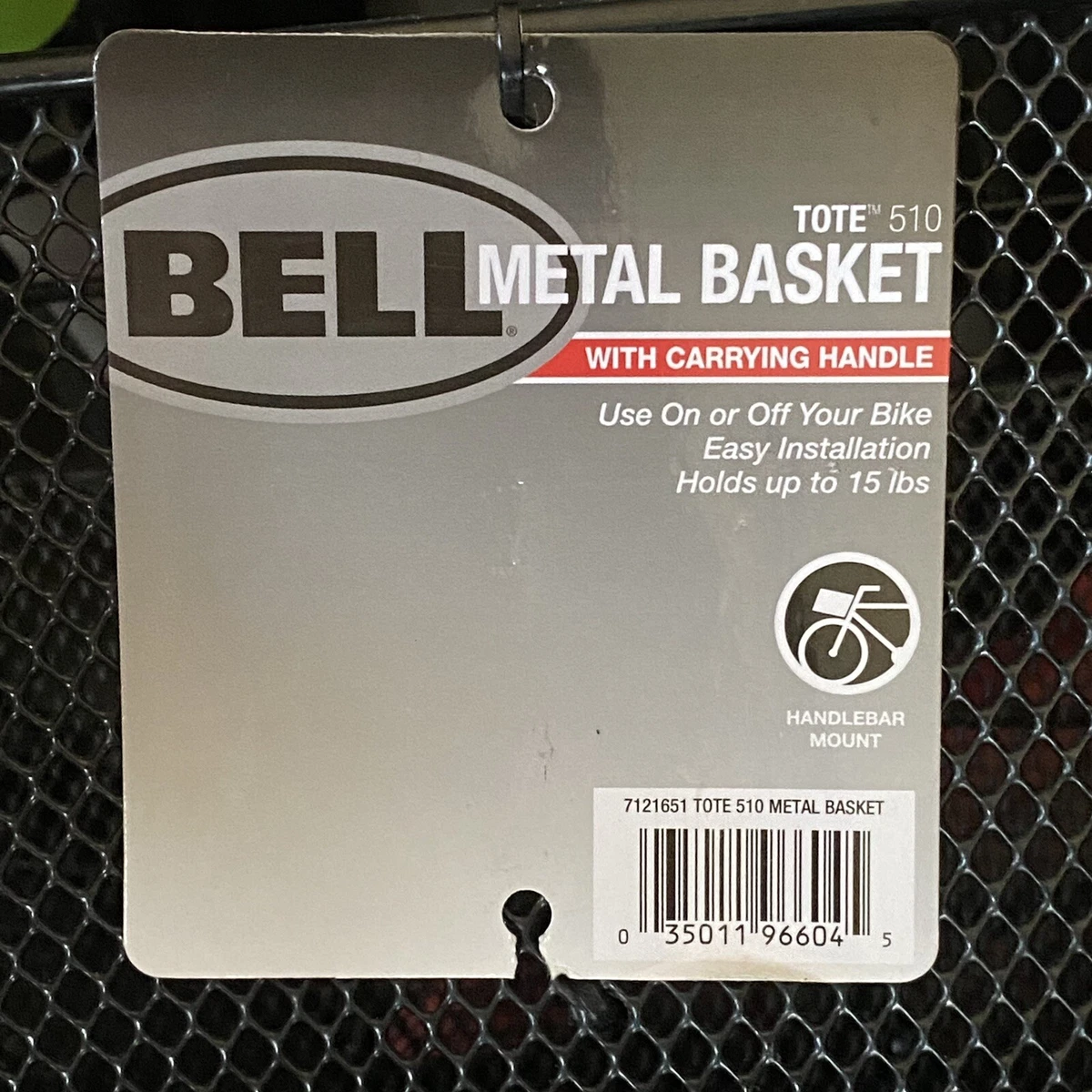 Bell Sports Tote Wire Mesh Bike Basket Black Includes Carrying