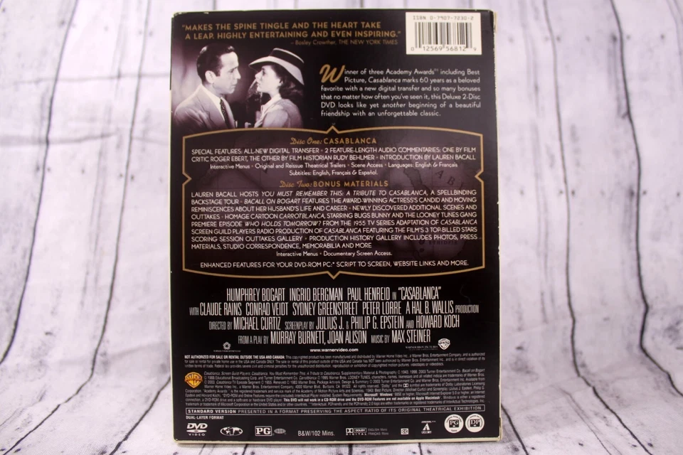Casablanca (Two-Disc Special Edition, 2003) Humphrey Bogart Ingrid Bergman - Image 2 of 4